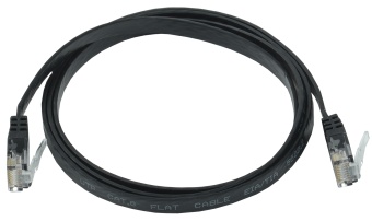 ITK Коммутационный шнур плоский (патч-корд) кат.6 UTP 1м чёрный PC09-C06U-1M-FL IEK