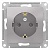 Розетка ATLASDESIGN, скрытый монтаж, с заземлением, со шторками, алюминий ATN000345 Schneider Electric