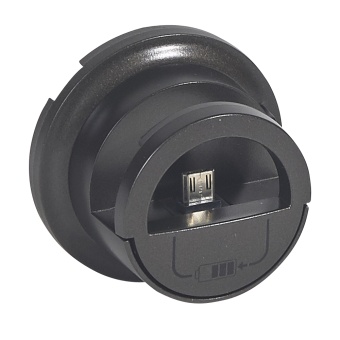 Celiane.Лицевая панель розетки-зарядки USB с подставкой для смартфона.Графит 067910 Legrand