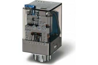 Реле общего назначения 11 штырьков втычное AgNi 3CO 10A блокируемая кнопка Тест+Флаг индикатор (60.13.8.230.0040) 601382300040 Finder