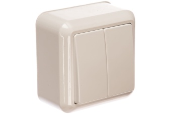 Выключатель 2-кл. ОП Оптима 10А IP20 А510-380 с монтаж. пластиной бел. Кунцево 8003