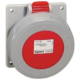 Розетка встраиваемая - P17 Tempra Pro - IP 66/67 - 380/415 В~ - 16 A - 3К+Н+З 555389 Legrand