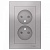 Розетка двухместная ATLASDESIGN, скрытый монтаж, со шторками, алюминий ATN000322 Schneider Electric
