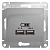 Розетка 2xUSB GLOSSA, алюминий GSL000333 Schneider Electric
