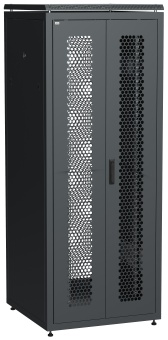 ITK Шкаф сетевой напольный 19" LINEA N 42U 800х800мм двустворчатая перфорированная дверь, задняя перфорированная черный LN05-42U88-2PP IEK