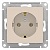 Розетка ATLASDESIGN, скрытый монтаж, с заземлением, бежевый ATN000243 Schneider Electric