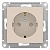 Розетка ATLASDESIGN, скрытый монтаж, с заземлением, со шторками, бежевый ATN000245 Schneider Electric