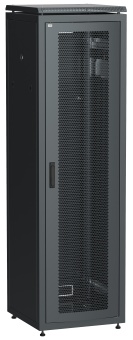 ITK Шкаф сетевой напольный 19" LINEA N 47U 600х600мм перфорированная передняя дверь черный LN05-47U66-P IEK