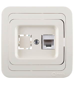 Mimoza Розетка компьютерная CAT5e + гнездо бежевая 25035 Makel