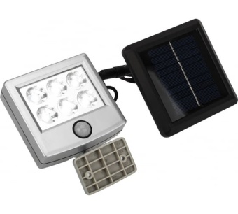 Прожектор светодиодный поворотный 98х150х30мм с выносной солнечной панелью 2м и аккумулятором IP65 нейтр. бел. 602-248 Lamper