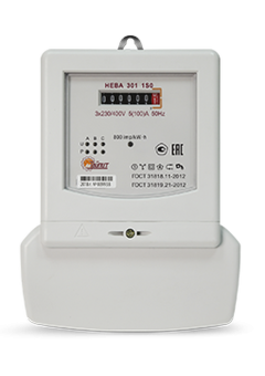 Счетчик электроэнергии НЕВА 301 1SO 5(100) трехфазный однотарифный 5(100) класс точности 1.0 D+Щ ЭМОУ 6050436 ТАЙПИТ
