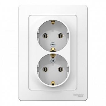 Розетка двухместная BLANCA, скрытый монтаж, с заземлением, белый BLNRS001021 Schneider Electric