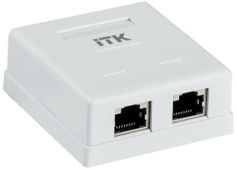 ITK Настенная информационная розетка RJ45 кат.6 FTP 2-порта CS2-1C06F-22 IEK