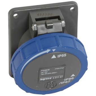 Встраиваемая розетка Hypra - IP 66/67-55 - 3К+3 - 16 А - пластик 051127 Legrand