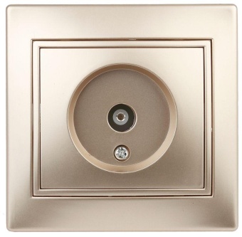 Розетка телевизионная одиночная TV СП Plano 1-301-04 IP20 шампань