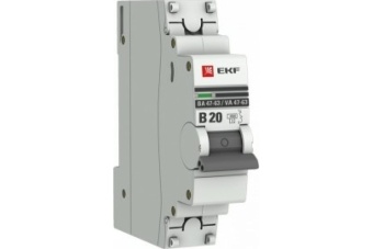 Выключатель автоматический однополюсный 20A С ВА47-063Про 4.5kA 7000107 Контактор