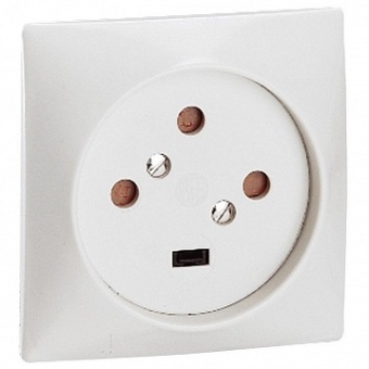 Розетка силовая 3К+З 20А на винтах 80x80 мм 055425 Legrand