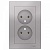 Розетка двухместная ATLASDESIGN, скрытый монтаж, алюминий ATN000320 Schneider Electric