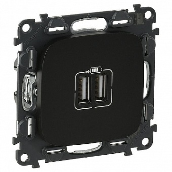 Розетка 2xUSB VALENA ALLURE, антрацит 754998 Legrand