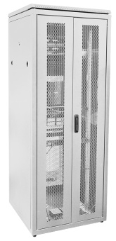 ITK Шкаф сетевой напольный 19" LINEA N 38U 800х800мм двустворчатая перфорированная дверь, задняя перфорированная серый LN35-38U88-2PP IEK